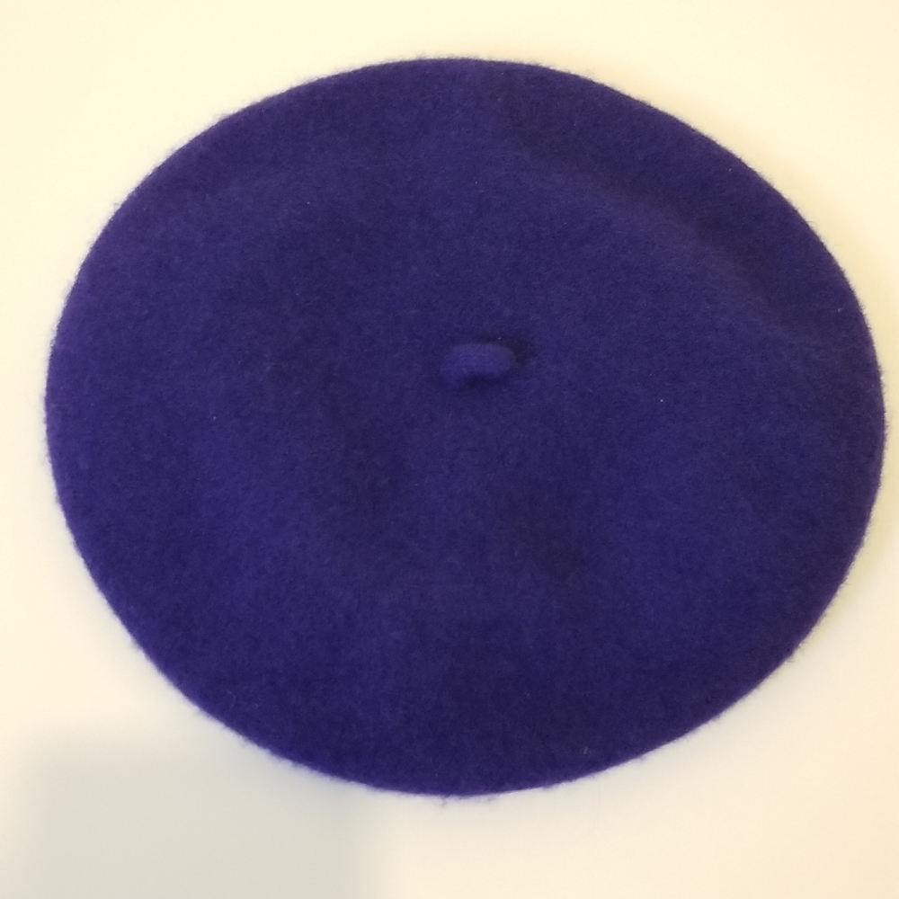 Wool-blend Blue baret